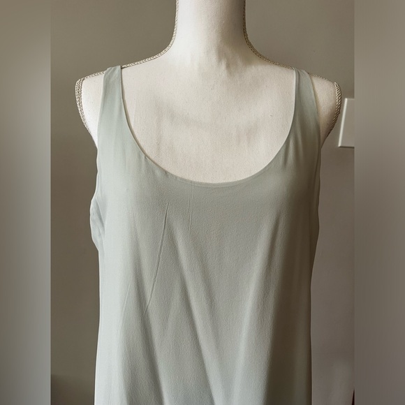 Eileen Fisher light blue 100%silk maxi tank dress size medium - Picture 2 of 10